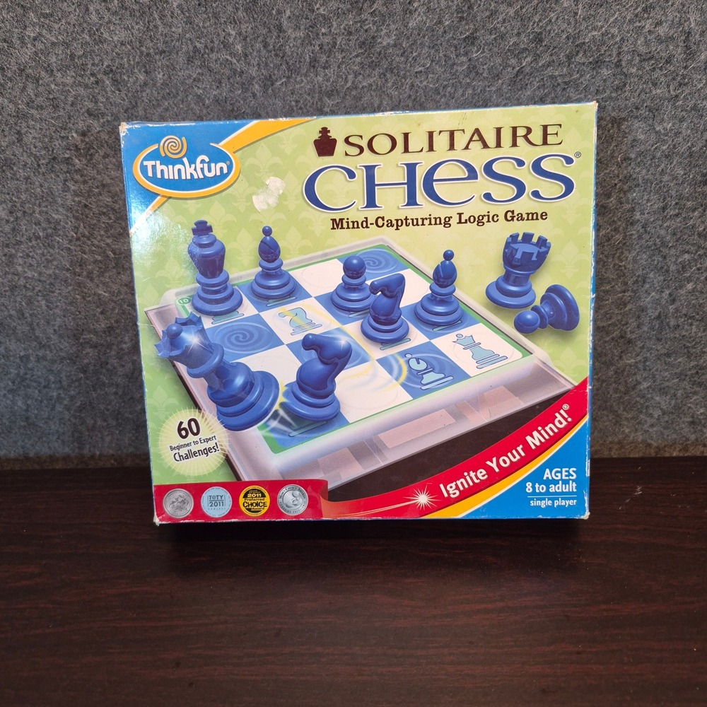 ThinkFun Solitaire Chess Single Player Brain FItness Mind-Capturing Logic Game